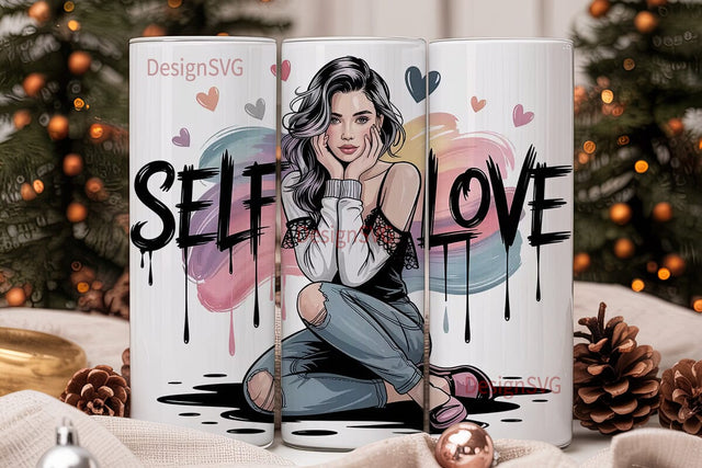 Self Love 20oz Tumbler Wrap Sublimation DesignSVG 