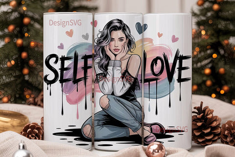 Self Love 20oz Tumbler Wrap Sublimation DesignSVG 