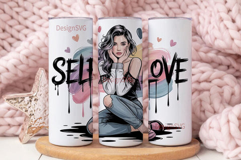 Self Love 20oz Tumbler Wrap Sublimation DesignSVG 