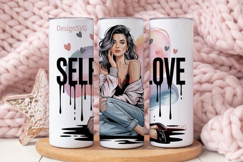 Self Love 20oz Tumbler Wrap Sublimation DesignSVG 