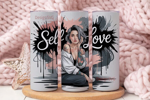 Self Love 20oz Tumbler Wrap Sublimation DesignSVG 