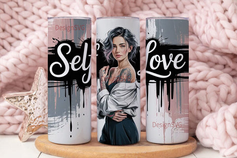 Self Love 20oz Tumbler Wrap Sublimation DesignSVG 