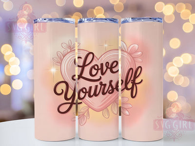 Self Love Affirmation 20oz Tumbler, Self Love Wrap, Positive Quote PNG, Sublimation Design, 20oz Tumbler Wrap, Inspirational Tumbler, Motivational Cup Design Sublimation SvggirlplusArt 