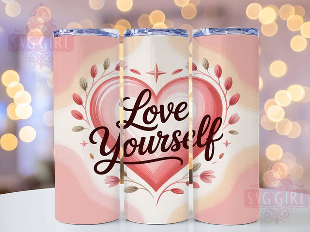 Self Love Affirmation 20oz Tumbler, Self Love Wrap, Positive Quote PNG, Sublimation Design, 20oz Tumbler Wrap, Inspirational Tumbler, Motivational Cup Design Sublimation SvggirlplusArt 