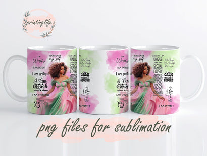 self Love Affirmation PNG Sublimation tInstant Digital Design Download Mug Wrap Design, Mug Design PNG Sublimation PrintingLife 