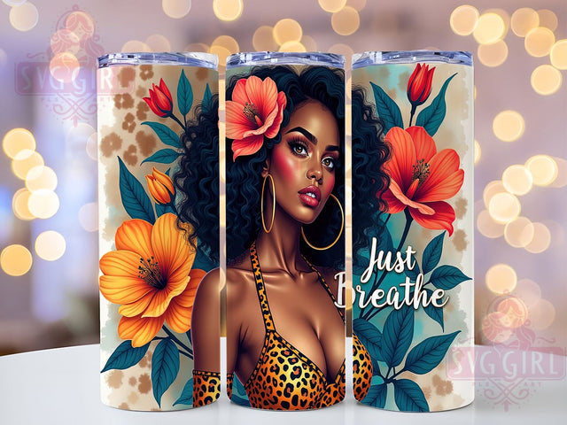 Self Love Affirmations 20oz Tumbler, Just Breathe Tumbler, Daily Affirmations Tumbler, 20oz Tumbler Wrap, Sublimation Tumbler Design, Motivational Tumbler, Digital Download Sublimation SvggirlplusArt 