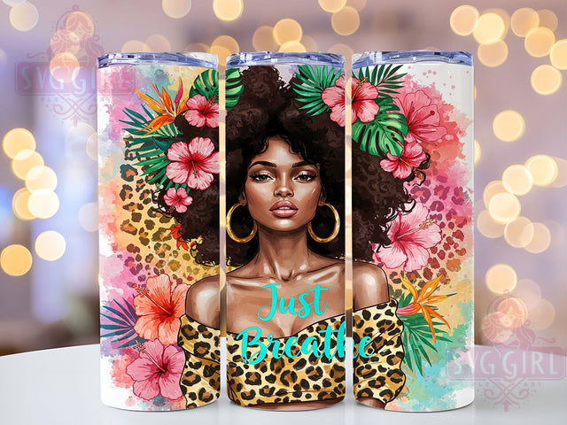 Self Love Affirmations 20oz Tumbler, Just Breathe Tumbler, Daily Affirmations Tumbler, 20oz Tumbler Wrap, Sublimation Tumbler Design, Motivational Tumbler, Digital Download Sublimation SvggirlplusArt 