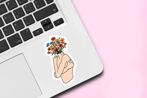 Self love body with flowers Sticker Design Sublimation Regulrcrative 