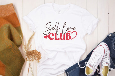 Self Love Club, Retro Valentine's Day SVG Design SVG CraftLabSVG 