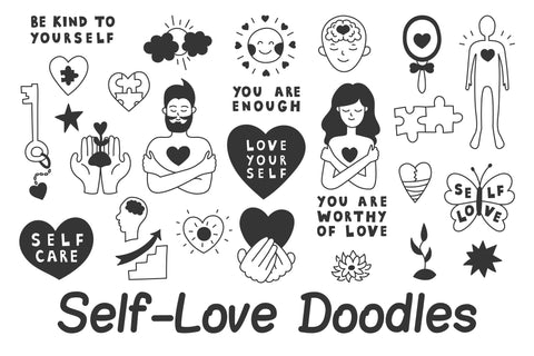 Self-Love Doodles PNG Clipart SVG Rin Green 
