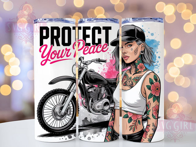 Self Love Empowering Quote Tumbler, Protect Your Peace Cup, Empowering Quote Drinkware, Badass Woman Gift, Motivational Sublimation Wrap, Feminist Empowerment Tumbler, Positive Affirmation Cup Sublimation SvggirlplusArt 