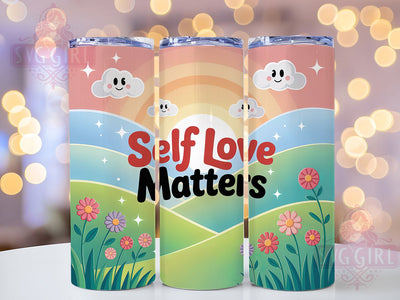 Self Love Matters 20oz Tumbler, Affirmation Tumbler, Motivational Wrap, Positive Quote PNG, Sublimation Design, 20oz Tumbler Wrap, Inspirational Cup Design Sublimation SvggirlplusArt 