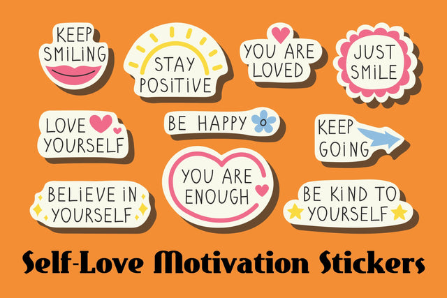 Self-Love Motivation Stickers Sublimation Rin Green 