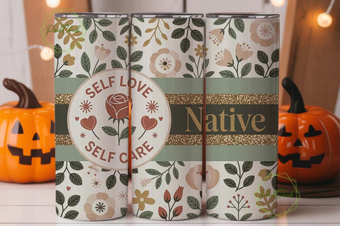 Self Love Native Floral 20oz Tumbler Sublimation PixelChick 