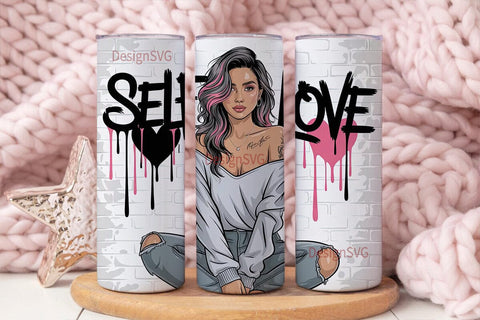 Self-Love Queen 20oz Tumbler Wrap Sublimation DesignSVG 
