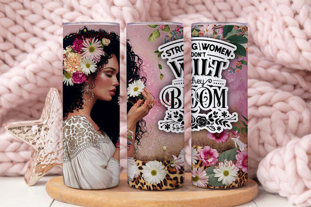 Self Love Quote Daily Affirmations 20oz tumbler wrap, Quote Sublimation design motivational tumbler png Digital download Strong Women Bloom Sublimation DesignSVG 