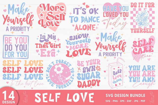 Self Love Quote SVG Bundle SVG FiveStarCrafting 