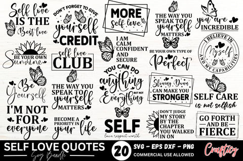 Self Love Quotes SVG Bundle SVG Designangry 