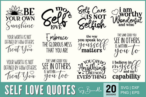 Self Love Quotes SVG Bundle SVG Designangry 