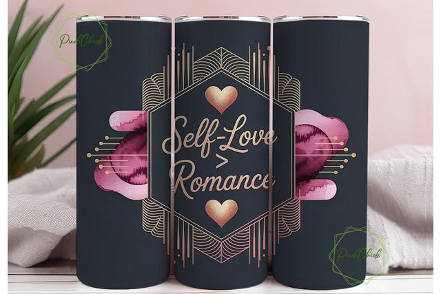 Self-Love Romance 20oz Tumbler Wrap Sublimation PixelChick 