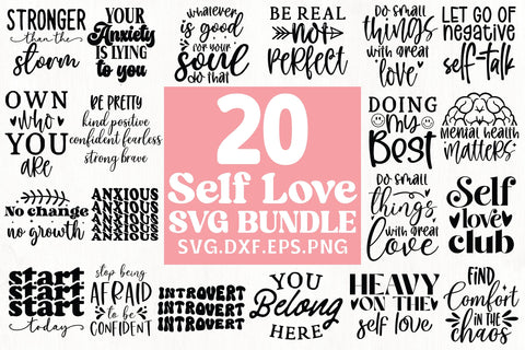 Self Love SVG Bundle SVG Crafty Ideas 