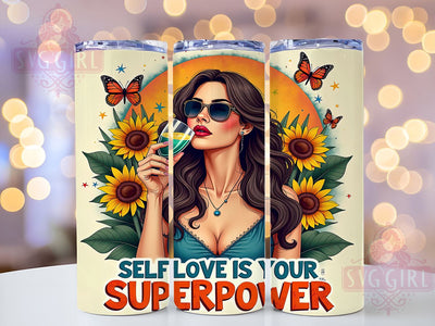 Self Love Tumbler, Inspirational Quotes, 20oz Tumbler Wrap, Sublimation PNG, Positive Affirmations, Empowerment Design, Digital Download Sublimation SvggirlplusArt 