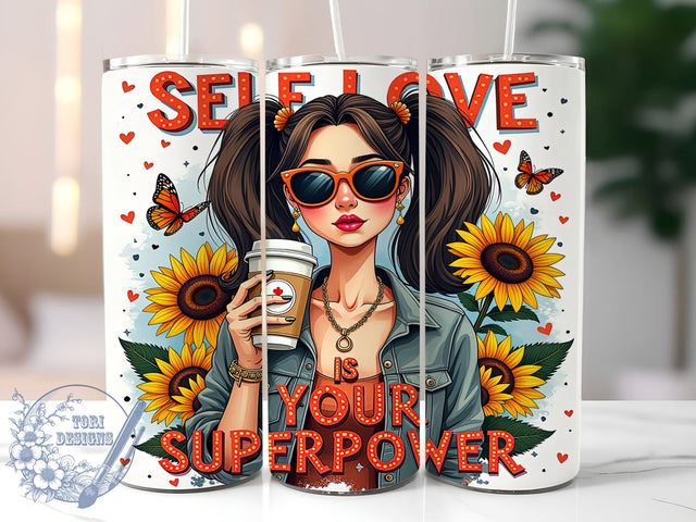 Self Love Tumbler, Inspirational Quotes, Motivational Design, Positive Affirmations, 20oz Sublimation, Digital Tumbler Wrap, Empowerment Gifts Sublimation ToriDesigns 