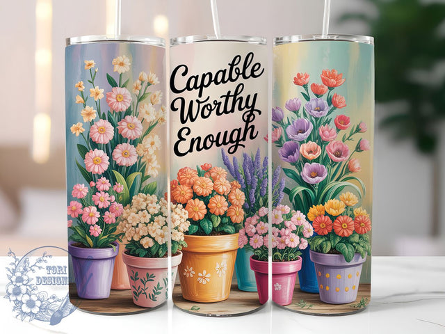 Self Worth Quote 20oz Tumbler, Inspirational Gift, Sublimation Wrap, Positive Mug, 20oz Tumbler Design, Self Worth Quote, Motivational Theme Sublimation ToriDesigns 