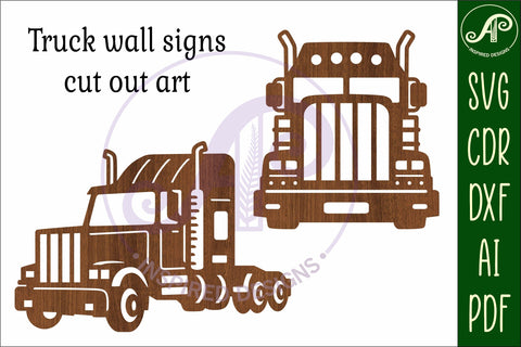 Semi Truck wall sign design SVG file. vector cutting file SVG APInspireddesigns 