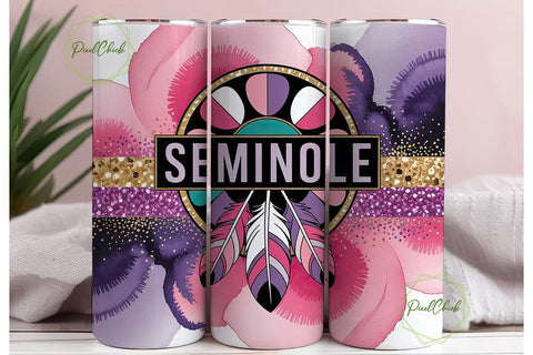 Seminole Mandala Glitter 20oz Tumbler Sublimation PixelChick 