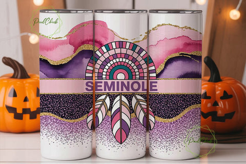 Seminole Mandala Glitter 20oz Tumbler Sublimation PixelChick 