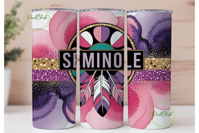 Seminole Mandala Glitter 20oz Tumbler Sublimation PixelChick 