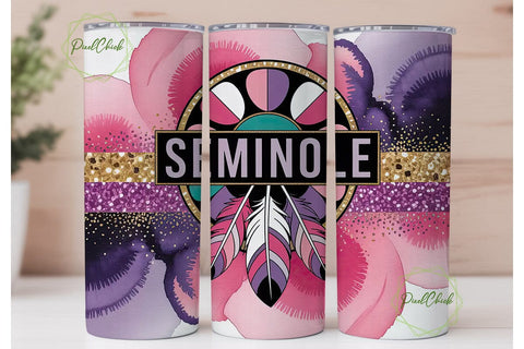 Seminole Mandala Glitter 20oz Tumbler Sublimation PixelChick 