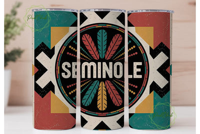 Seminole Tribal 20oz Tumbler Wrap Sublimation PixelChick 