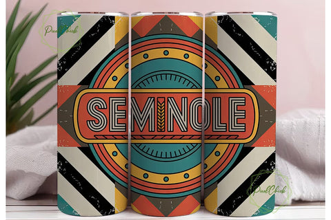 Seminole Tribal 20oz Tumbler Wrap Sublimation PixelChick 