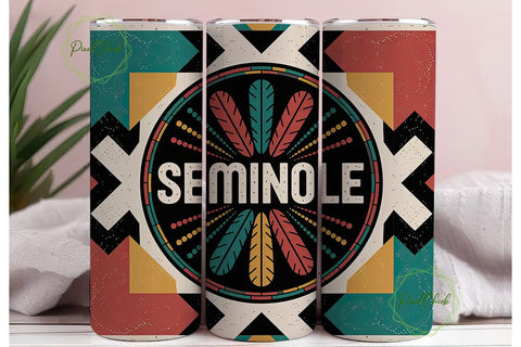 Seminole Tribal 20oz Tumbler Wrap Sublimation PixelChick 