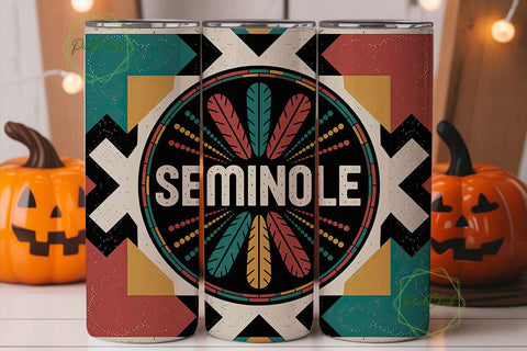 Seminole Tribal 20oz Tumbler Wrap Sublimation PixelChick 