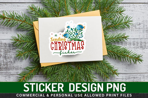 Sending christmas Sticker Design Sublimation Regulrcrative 