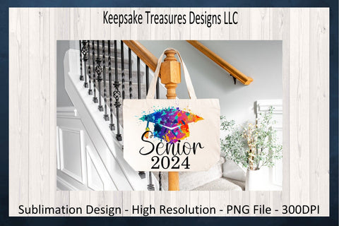 Senior 2024 & 2025 Tie Dye Graduation Cap, Sublimation PNG, Graduation T-Shirt Design, High School Graduation, Digital Download, PNG Printable Sublimation Keepsake Treasures Designs LLC. 