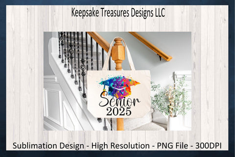 Senior 2024 & 2025 Tie Dye Graduation Cap, Sublimation PNG, Graduation T-Shirt Design, High School Graduation, Digital Download, PNG Printable Sublimation Keepsake Treasures Designs LLC. 