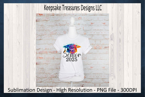 Senior 2024 & 2025 Tie Dye Graduation Cap, Sublimation PNG, Graduation T-Shirt Design, High School Graduation, Digital Download, PNG Printable Sublimation Keepsake Treasures Designs LLC. 