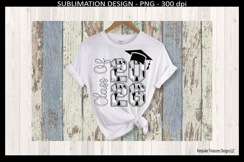 Senior 2026 Sublimation PNG Design, Black And Silver, Class of 2026 Graduation Sublimation Keepsake Treasures Designs LLC. 