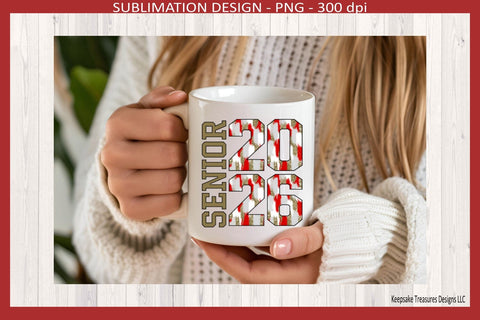 Senior 2026 Sublimation PNG, Red and Gold, Class of 2026 Graduation, Digital Download Sublimation Keepsake Treasures Designs LLC. 