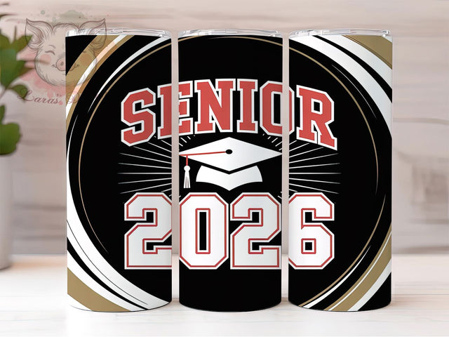 Senior 2026 Vibrant 20oz Tumbler, Graduation Gift, Class of 2026, Vibrant Senior Design, Dynamic Style, Sublimation Wrap, 20oz Tumbler Sublimation Lara' s Designs 
