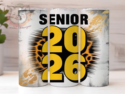 Senior 2026 Yellow 20oz Tumbler, Graduation Gift, Class of 2026, Bright Yellow Numbers, Senior Pride, Sublimation Wrap, 20oz Tumbler Sublimation Lara' s Designs 