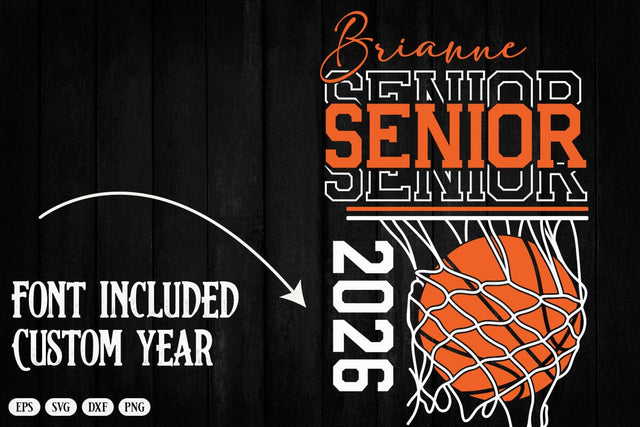 Senior Basketball Template, Class of 2026, Sport Mom, Team Shirt, Graduation Shirt Design, Custom Name SVG DesignDestine 