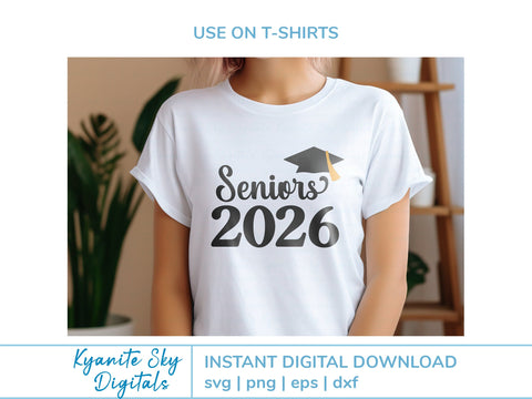 Senior Class of 2026 SVG bundle, high school or college graduation graphics SVG Kyanite Sky Digitals 