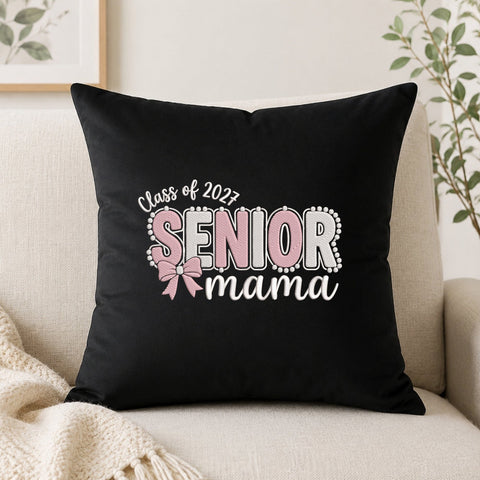 Senior Mama Class of 2027 Embroidery Design – Pink Bow Graduation Mom Machine Embroidery File Embroidery/Applique DESIGNS PatternFeed8 