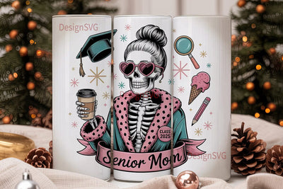 Senior Mom 2025 Tumbler Wrap Sublimation DesignSVG 