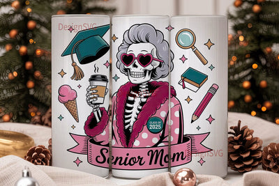 Senior Mom 2025 Tumbler Wrap Sublimation DesignSVG 